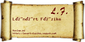 Lénárt Füzike névjegykártya